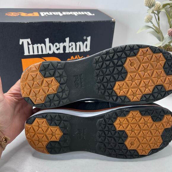 Timberland PRO Overdrive Composite Safety Toe Sneaker Black Women 8.5 Tried On - Picture 9 of 11